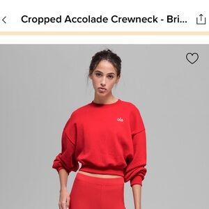 ALO Yoga Bright Red Crewneck Sweater